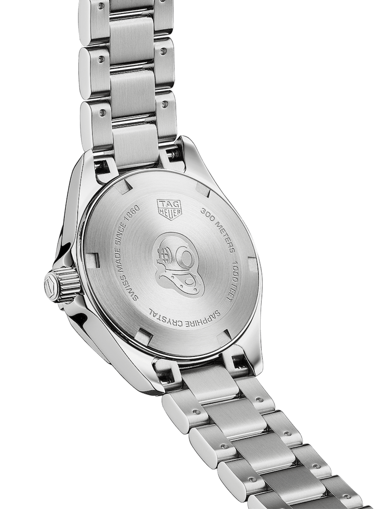 Tag Heuer Aquaracer Diamonds Mother of Pearl White Dial Silver Steel Strap Watch for Women - WBD1415.BA0741
