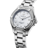 Tag Heuer Aquaracer Diamonds White Mother of Pearl Dial Silver Steel Strap Watch for Women - WBD1315.BA0740