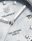 Tag Heuer Aquaracer Diamonds White Mother of Pearl Dial Silver Steel Strap Watch for Women - WBD1315.BA0740