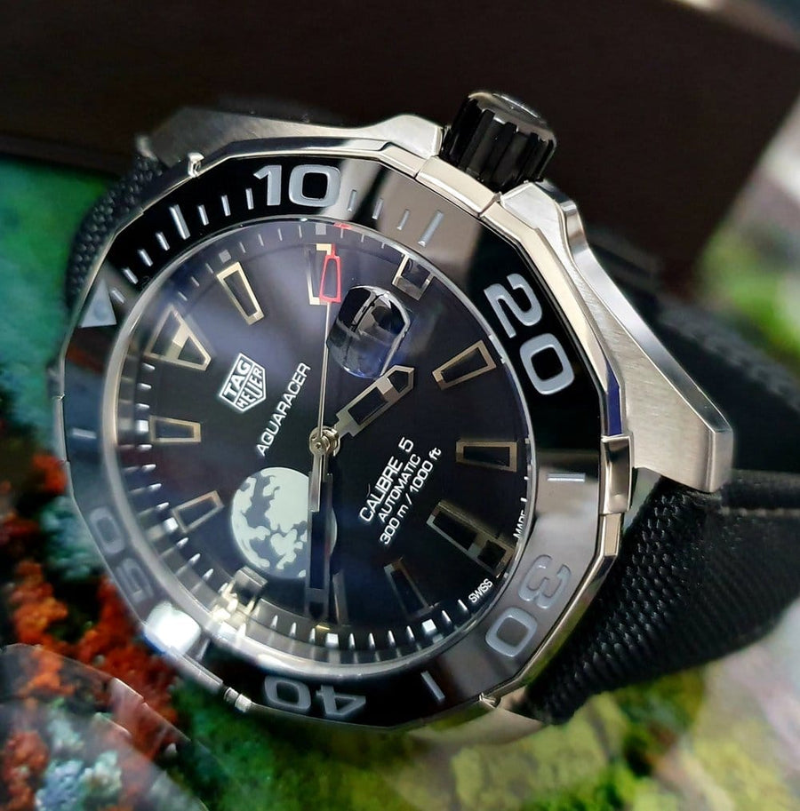 Tag Heuer Aquaracer Moon Black Dial Watch for Men - WAY201J.FC6370