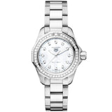 Tag Heuer Aquaracer Professional 200 Quartz Diamond Mother of Pearl Dial Silver Steel Strap Watch for Women - WBP1417.BA0622