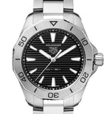 Tag Heuer Aquaracer Professional 200 Quartz Black Dial Silver Steel Strap Watch for Women - WBP1410.BA0622