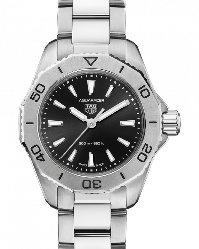 Tag Heuer Aquaracer Professional 200 Quartz Black Dial Silver Steel Strap Watch for Women - WBP1410.BA0622