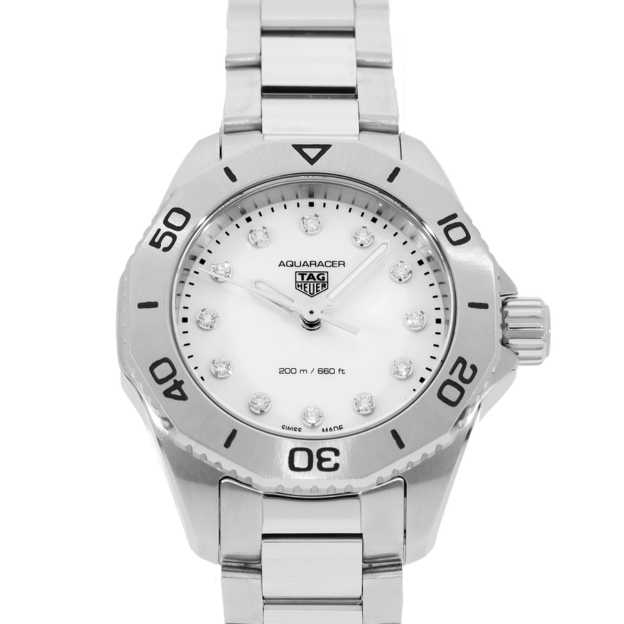 Tag Heuer Aquaracer Professional 200 Quartz Diamond Mother of Pearl Dial Silver Steel Strap Watch for Women - WBP1416.BA0622