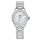 Tag Heuer Aquaracer Professional 200 Quartz Diamond Mother of Pearl Dial Silver Steel Strap Watch for Women - WBP1417.BA0622