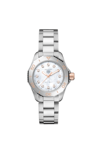 Tag Heuer Aquaracer Professional 200 Quartz Diamonds White Dial Silver Steel Strap Watch for Women - WBP1450.BA0622
