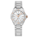 Tag Heuer Aquaracer Professional 200 Quartz Diamonds White Dial Silver Steel Strap Watch for Women - WBP1450.BA0622