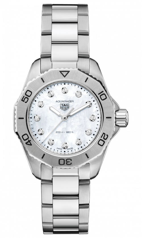 Tag Heuer Aquaracer Professional 200 Quartz White Dial Silver Steel Strap Watch for Women - WBP1411.BA0622