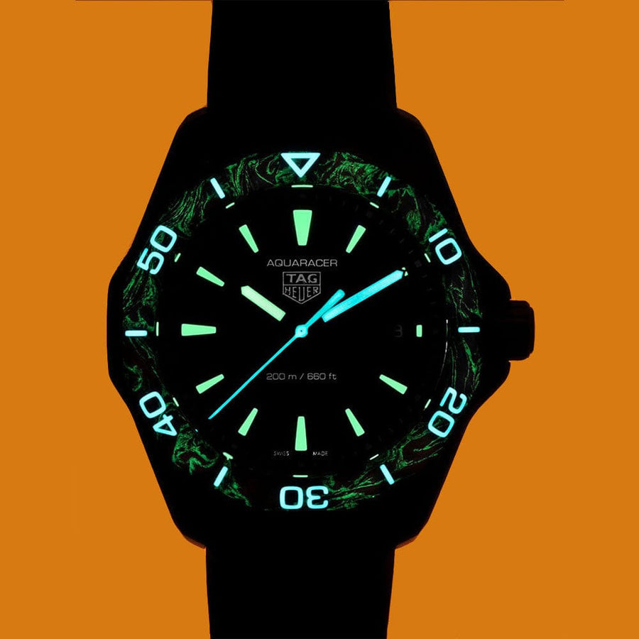 Tag Heuer Aquaracer Professional 200 Solargraph Quartz Black Dial Black Rubber Strap Watch for Men - WBP1112.FT6199