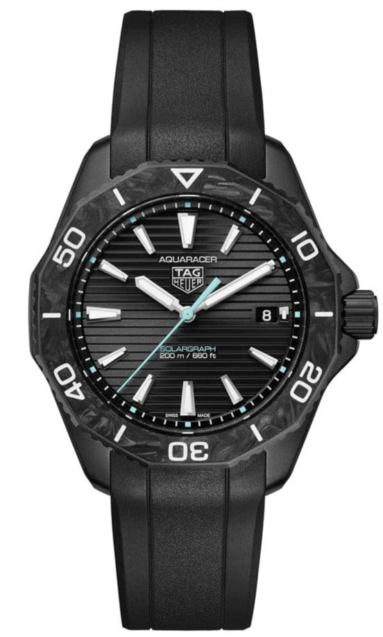 Tag Heuer Aquaracer Professional 200 Solargraph Quartz Black Dial Black Rubber Strap Watch for Men - WBP1112.FT6199