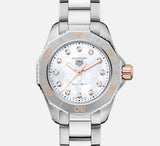 Tag Heuer Aquaracer Professional 200 Quartz Diamonds White Dial Silver Steel Strap Watch for Women - WBP1450.BA0622