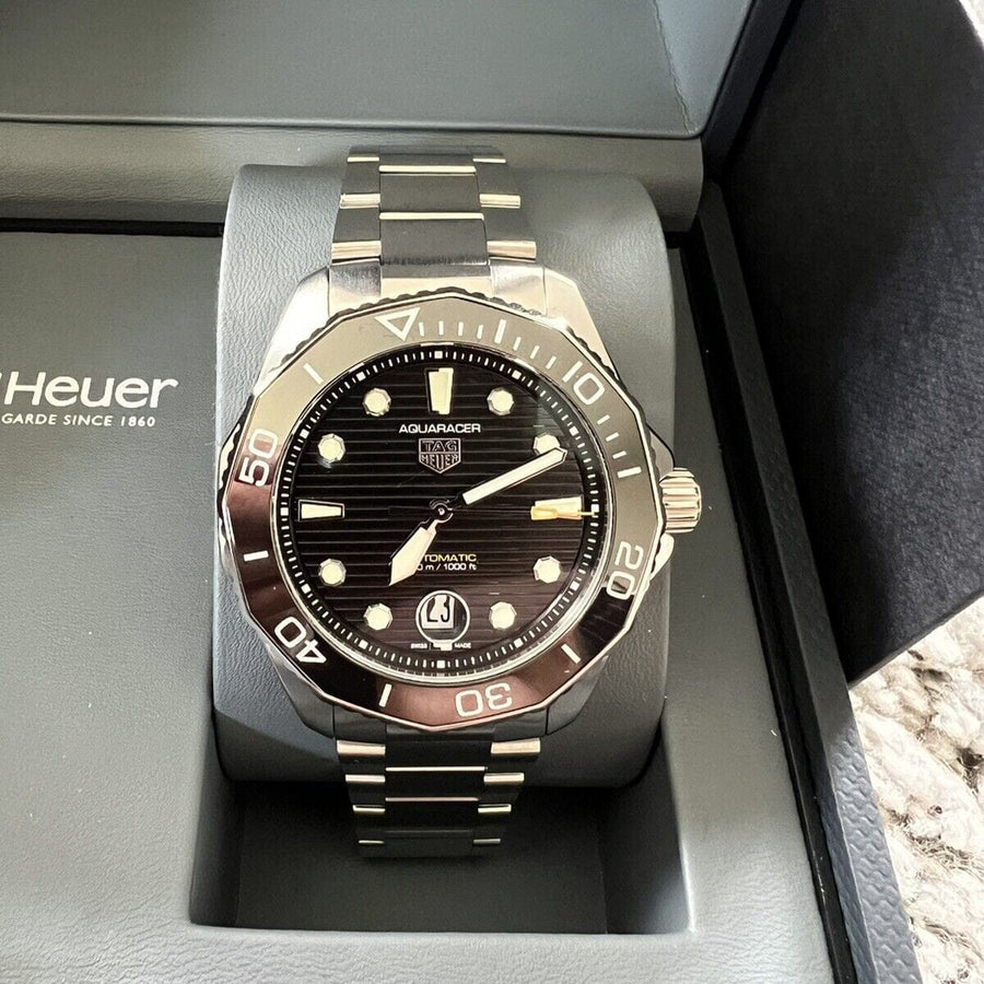 Tag Heuer Aquaracer Professional 300 Automatic Black Dial Silver Steel Strap Watch for Men - WBP201A.BA0632