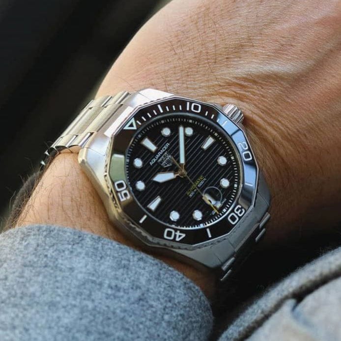 Tag Heuer Aquaracer Professional 300 Automatic Black Dial Silver Steel Strap Watch for Men - WBP201A.BA0632