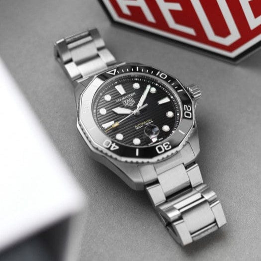 Tag Heuer Aquaracer Professional 300 Automatic Black Dial Silver Steel Strap Watch for Men - WBP201A.BA0632