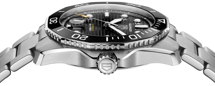 Tag Heuer Aquaracer Professional 300 Automatic Black Dial Silver Steel Strap Watch for Men - WBP201A.BA0632