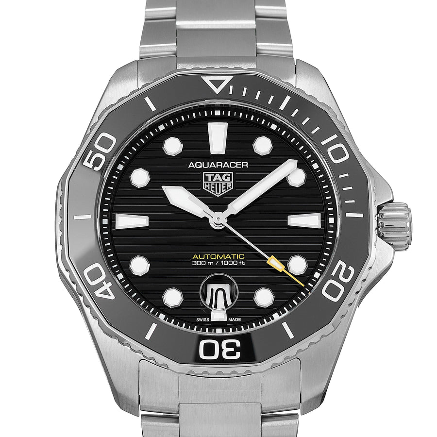 Tag Heuer Aquaracer Professional 300 Automatic Black Dial Silver Steel Strap Watch for Men - WBP201A.BA0632