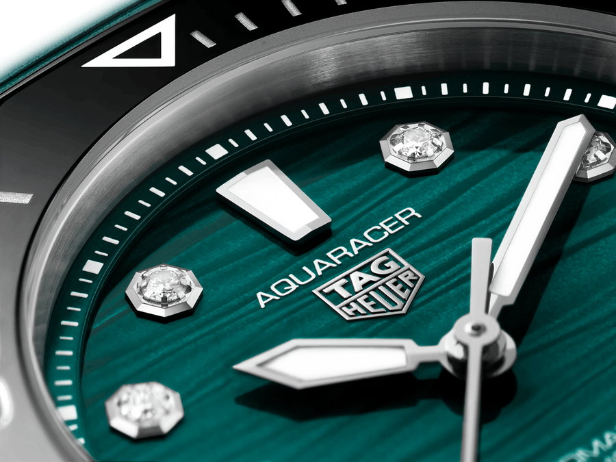 Tag Heuer Aquaracer Professional 300 Automatic Diamonds Green Dial Green Rubber Strap Watch for Women - WBP231G.FT6226