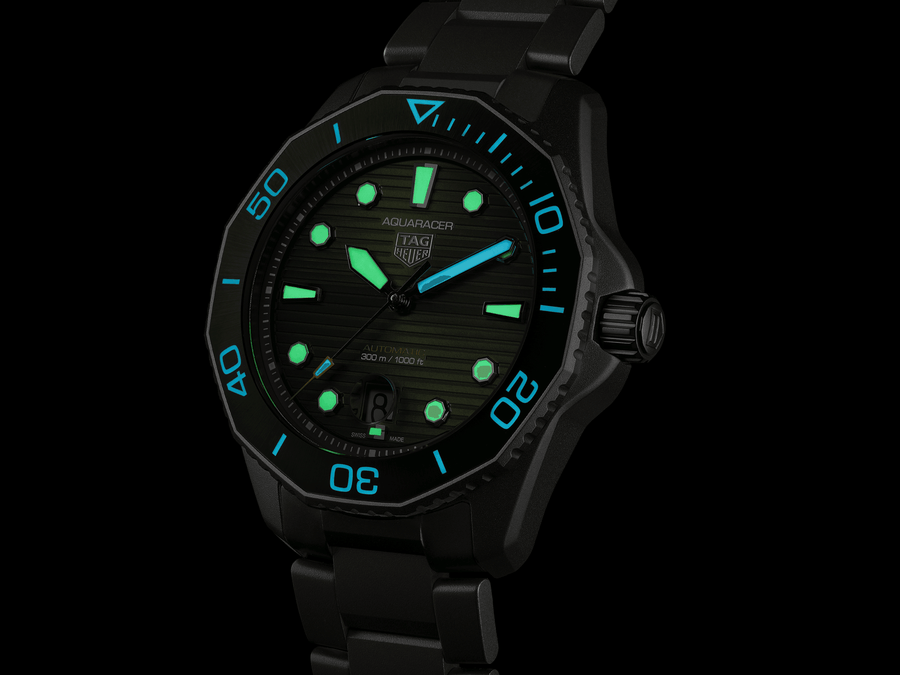 Tag Heuer Aquaracer Professional 300 Automatic Green Dial Silver Steel Strap Watch for Men - WBP208B.BF0631