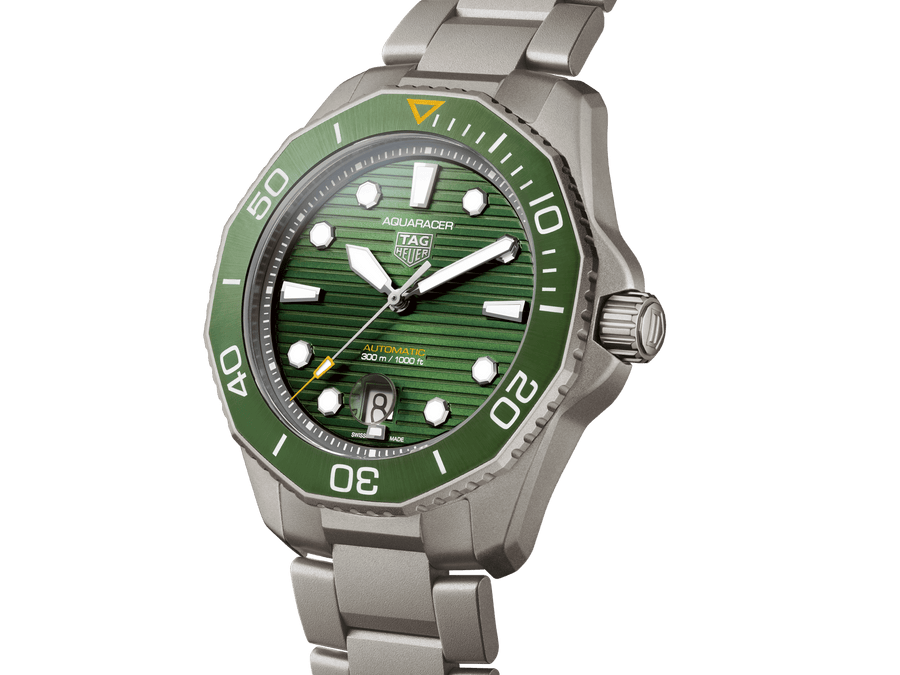 Tag Heuer Aquaracer Professional 300 Automatic Green Dial Silver Steel Strap Watch for Men - WBP208B.BF0631