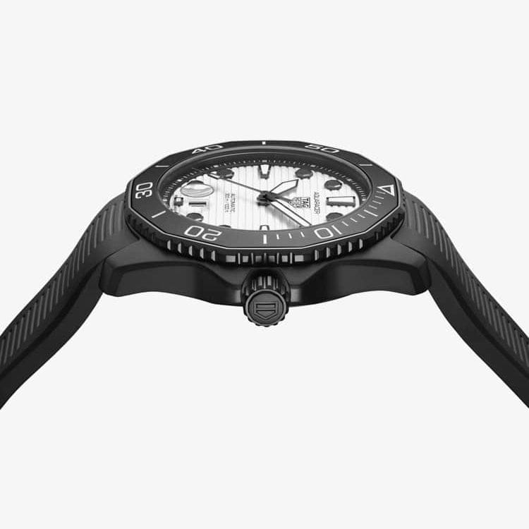 Tag Heuer Aquaracer Professional 300 Automatic White Dial Black Rubber Strap Watch for Men - WBP201D.FT6197