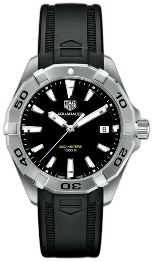 Tag Heuer Aquaracer Quartz Black Dial Black Rubber Strap Watch for Men -  WBD1110.FT8021