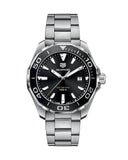 Tag Heuer Aquaracer Quartz Black Dial Silver Steel Strap Watch for Men - WAY101A.BA0746