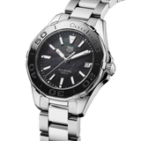 Tag Heuer Aquaracer Quartz Black Dial Silver Steel Strap Watch for Women - WAY131K.BA0748