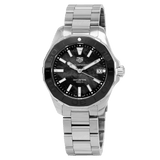 Tag Heuer Aquaracer Quartz Black Dial Silver Steel Strap Watch for Women - WAY131K.BA0748