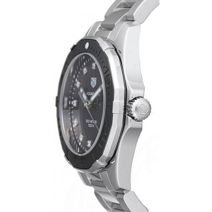 Tag Heuer Aquaracer Quartz Black Dial Silver Steel Strap Watch for Women - WAY131M.BA0748