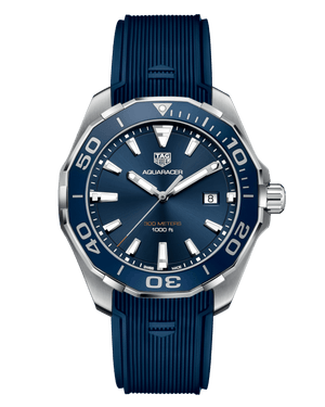 Tag Heuer Aquaracer Quartz Blue Dial Blue Rubber Strap Watch for Men -  WAY101C.FC6153