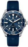 Tag Heuer Aquaracer Quartz Blue Dial Blue Rubber Strap Watch for Men - WAY101C.FT6153
