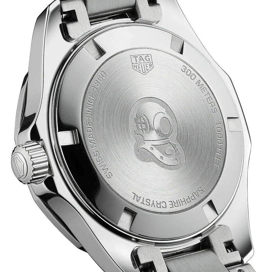 Tag Heuer Aquaracer Quartz Diamonds Black Dial Silver Steel Strap Watch for Women - WAY131P.BA0748