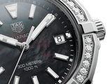 Tag Heuer Aquaracer Quartz Diamonds Black Dial Silver Steel Strap Watch for Women - WAY131P.BA0748