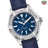 Tag Heuer Aquaracer Quartz Diamonds Blue Dial Blue Nylon Strap Watch for Women - WAY131N.FT6091