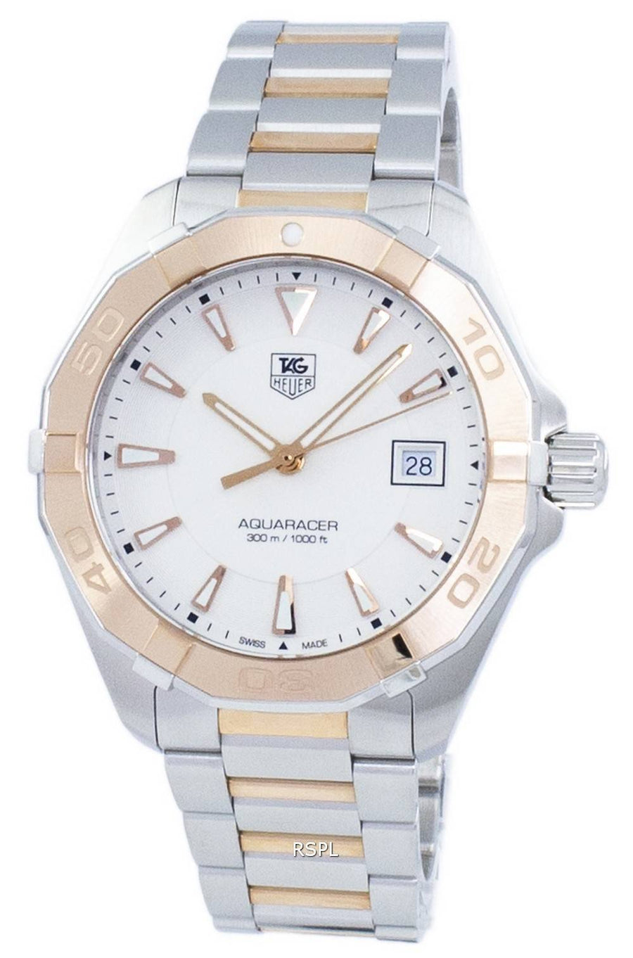 Tag Heuer Aquaracer Quartz White Dial Silver Strap Watch for Men - WAY1150.BD0911