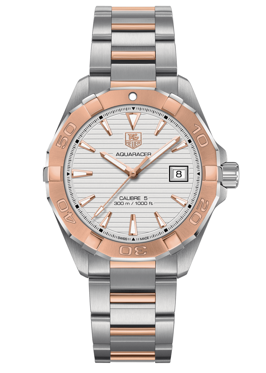 Tag Heuer Aquaracer Quartz White Dial Silver Strap Watch for Men - WAY1150.BD0911