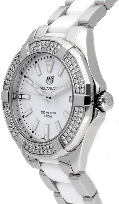 Tag Heuer Aquaracer Diamonds White Dial Two Tone Steel Strap Watch for Women - WAY131F.BA0914