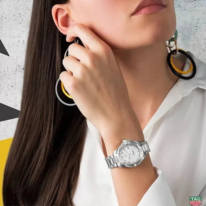 Tag Heuer Aquaracer WBD1414 27mm Quartz Watch on Woman's Wrist