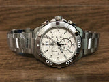 Tag Heuer Aquaracer White Dial Silver Steel Strap Watch for Men - CAY1111.BA0927