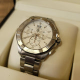 Tag Heuer Aquaracer White Dial Silver Steel Strap Watch for Men - CAY1111.BA0927