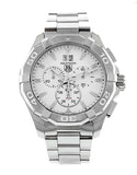Tag Heuer Aquaracer White Dial Silver Steel Strap Watch for Men - CAY1111.BA0927