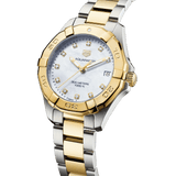 Tag Heuer Aquaracer White Mother of Pearl Dial Two Tone Steel Strap Watch for Women - WBD1322.BB0320