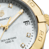 Tag Heuer Aquaracer White Mother of Pearl Dial Two Tone Steel Strap Watch for Women - WBD1322.BB0320