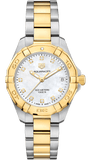 Tag Heuer Aquaracer White Mother of Pearl Dial Two Tone Steel Strap Watch for Women - WBD1322.BB0320