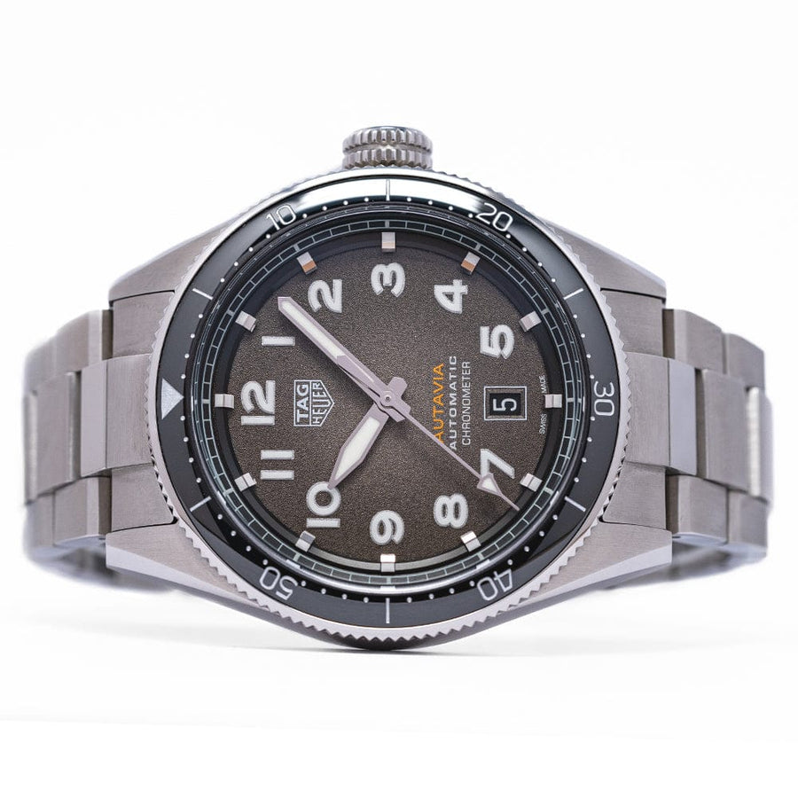 Tag Heuer Autavia Automatic Grey Dial Silver Steel Strap Watch for Men - WBE5114.EB0173