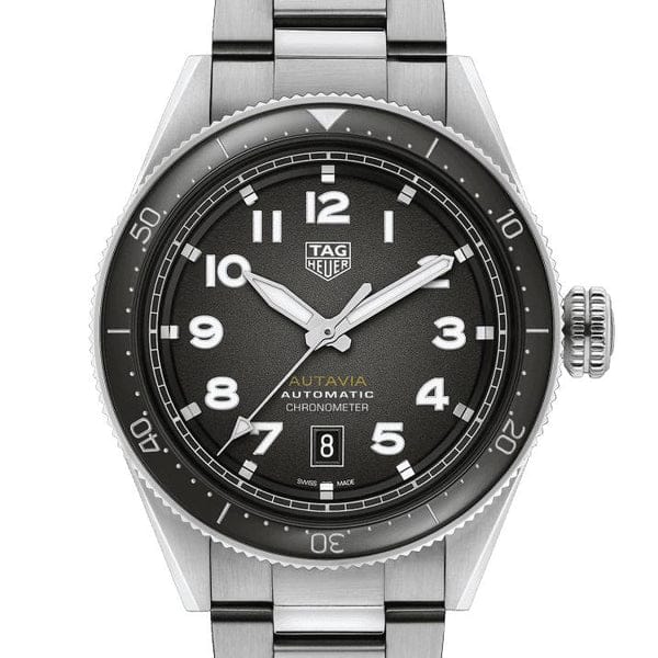 Tag Heuer Autavia Automatic Grey Dial Silver Steel Strap Watch for Men - WBE5114.EB0173