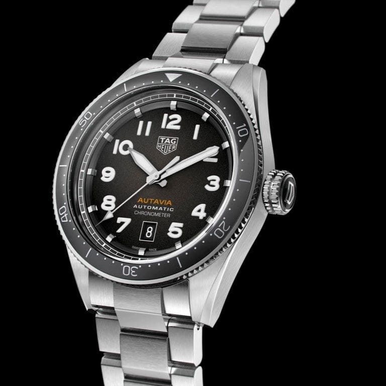 Tag Heuer Autavia Automatic Grey Dial Silver Steel Strap Watch for Men - WBE5114.EB0173