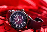 Tag Heuer Autavia Calibre 5 Chinese New Year Maroon Dial Maroon Leather Strap Watch for Men - WBE5193.FC8300