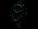 Tag Heuer Autavia Chronometer Flyback Chronograph Black Dial Black Leather Strap Watch for Men - CBE511C.FC8280