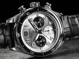 Tag Heuer Autavia Chronometer Flyback Chronograph Silver Dial Black Leather Strap Watch for Men - CBE511B.FC8279